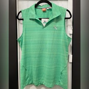 Puma Golf Women's Barcode Sleeveless Polo Tee New with tags